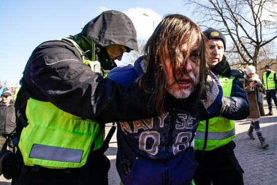 March of former Latvian Waffen SS legionaries in Riga