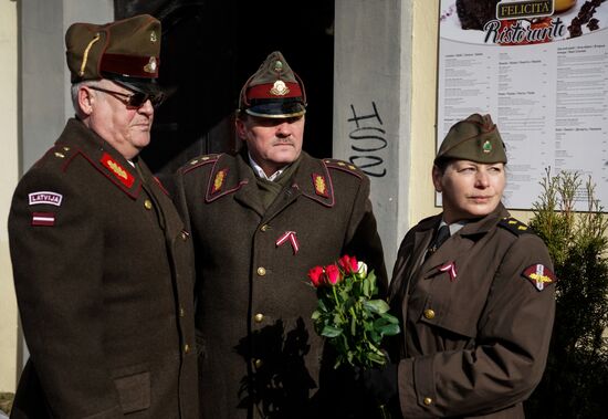 March of former Latvian Waffen SS legionaries in Riga