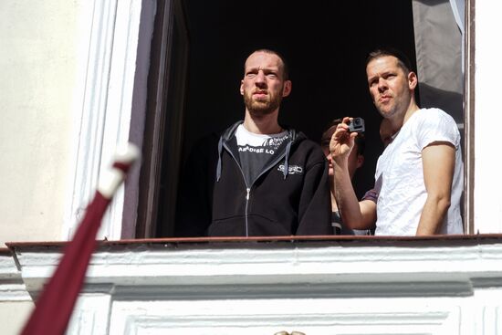 March of former Latvian Waffen SS legionaries in Riga