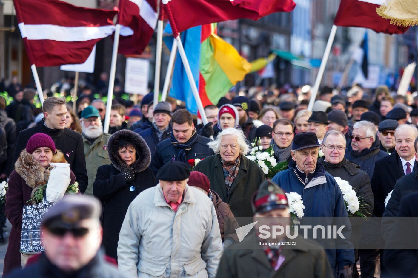 March of former Latvian Waffen SS legionaries in Riga