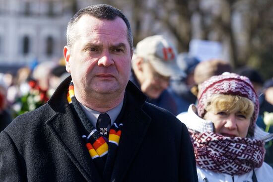 March of former Latvian Waffen SS legionaries in Riga