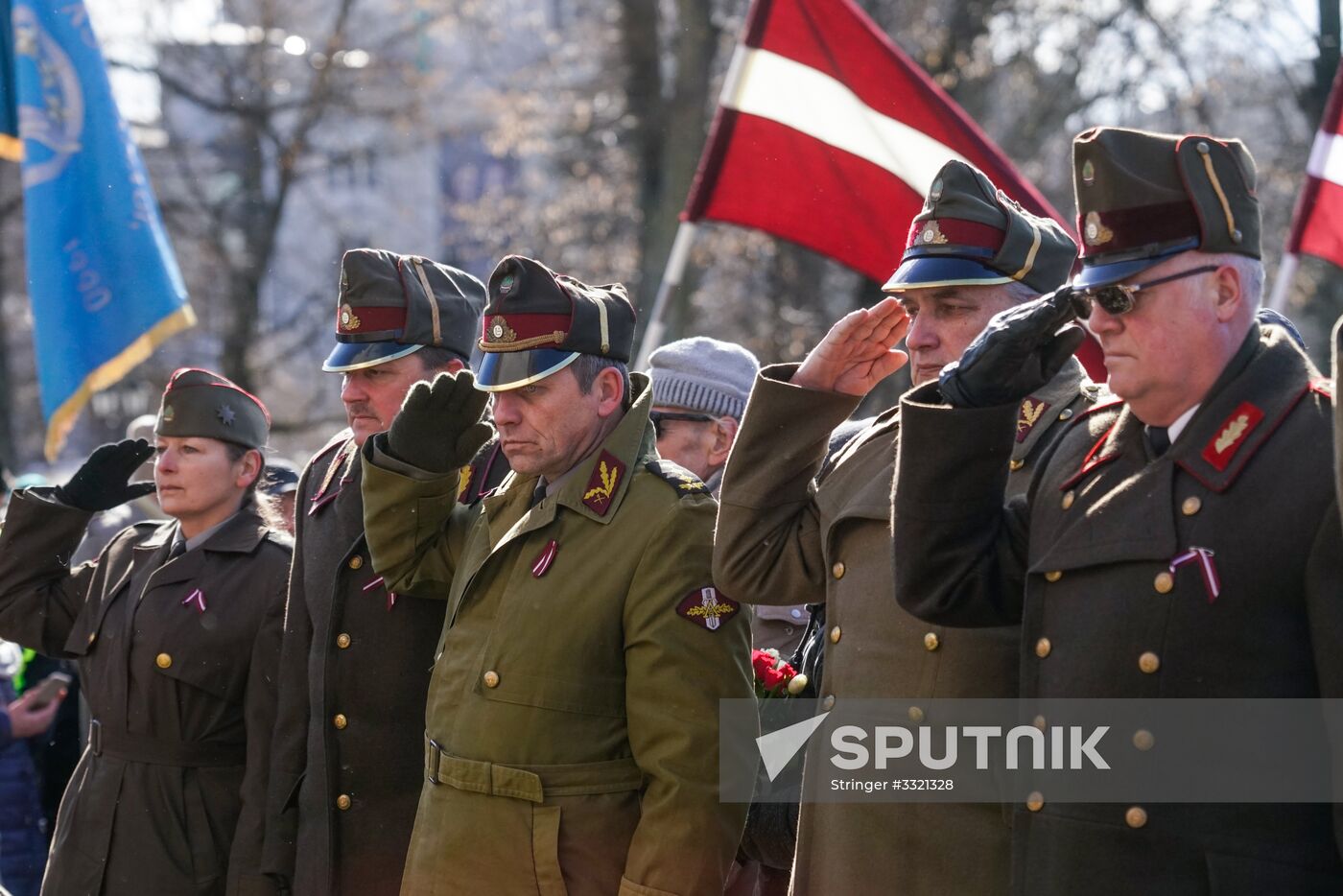 March of former Latvian Waffen SS legionaries in Riga