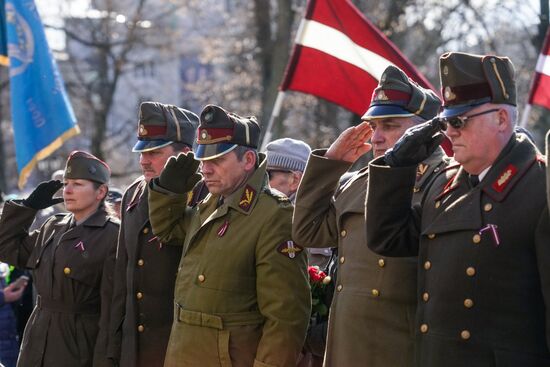 March of former Latvian Waffen SS legionaries in Riga