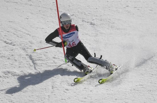 2018 Winter Paralympics. Alpine skiing. Men. Slalom