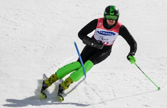 2018 Winter Paralympics. Alpine skiing. Men. Slalom