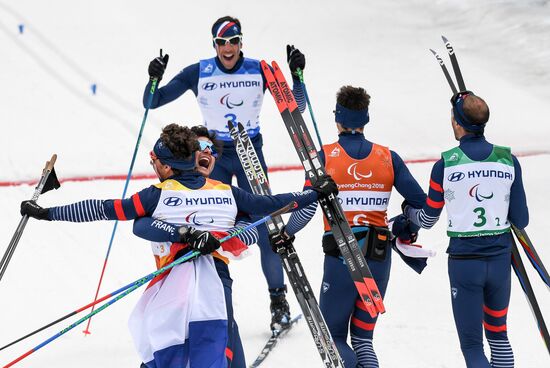 2018 Paralympics. Cross-country skiing. Open relay