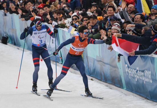 2018 Paralympics. Cross-country skiing. Open relay