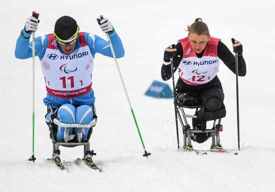 2018 Paralympics. Cross-country skiing. Open relay