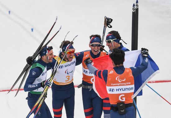 2018 Paralympics. Cross-country skiing. Open relay