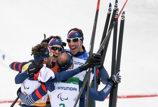 2018 Paralympics. Cross-country skiing. Open relay