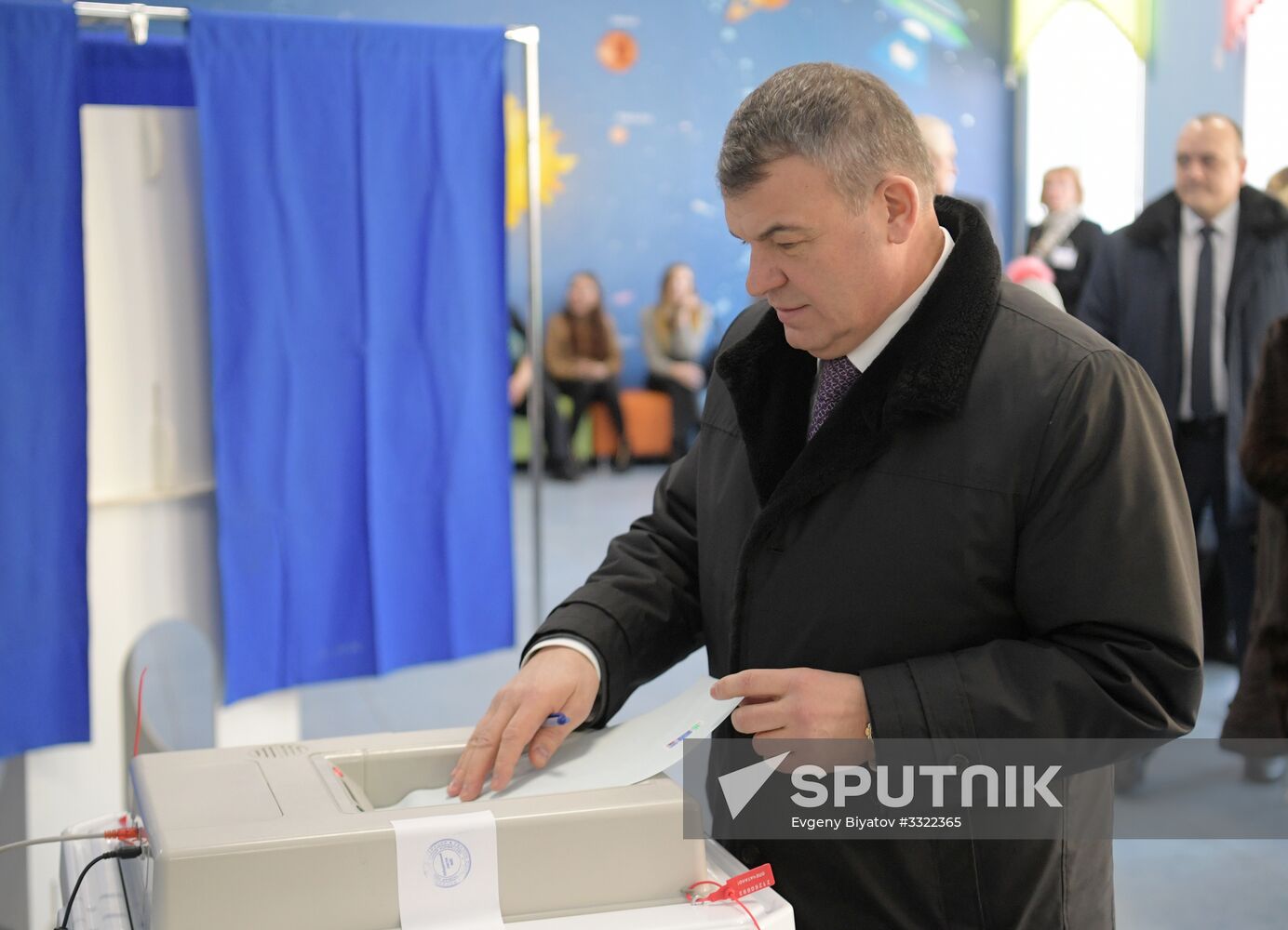 Political and public figures vote in Russian presidential election