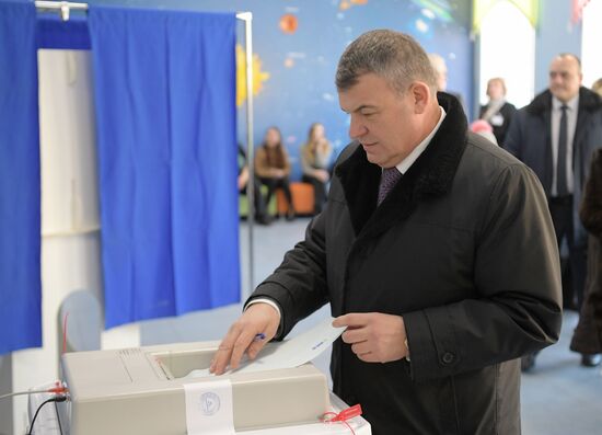 Political and public figures vote in Russian presidential election