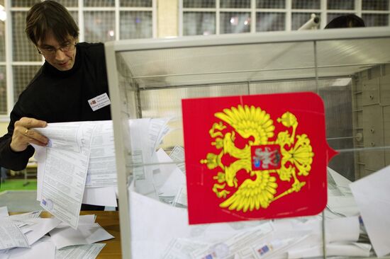 Votes counted at Russian presidential elections