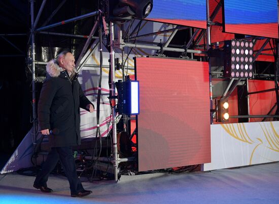 President Putin at concert and meeting in Moscow celebrating Crimea’s reunification with Russia