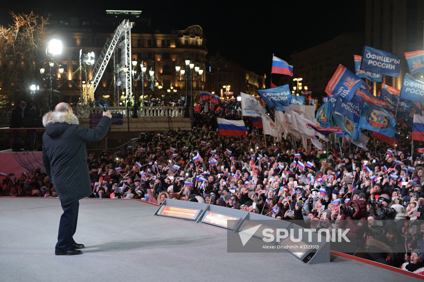 President Putin at concert and meeting in Moscow celebrating Crimea’s reunification with Russia