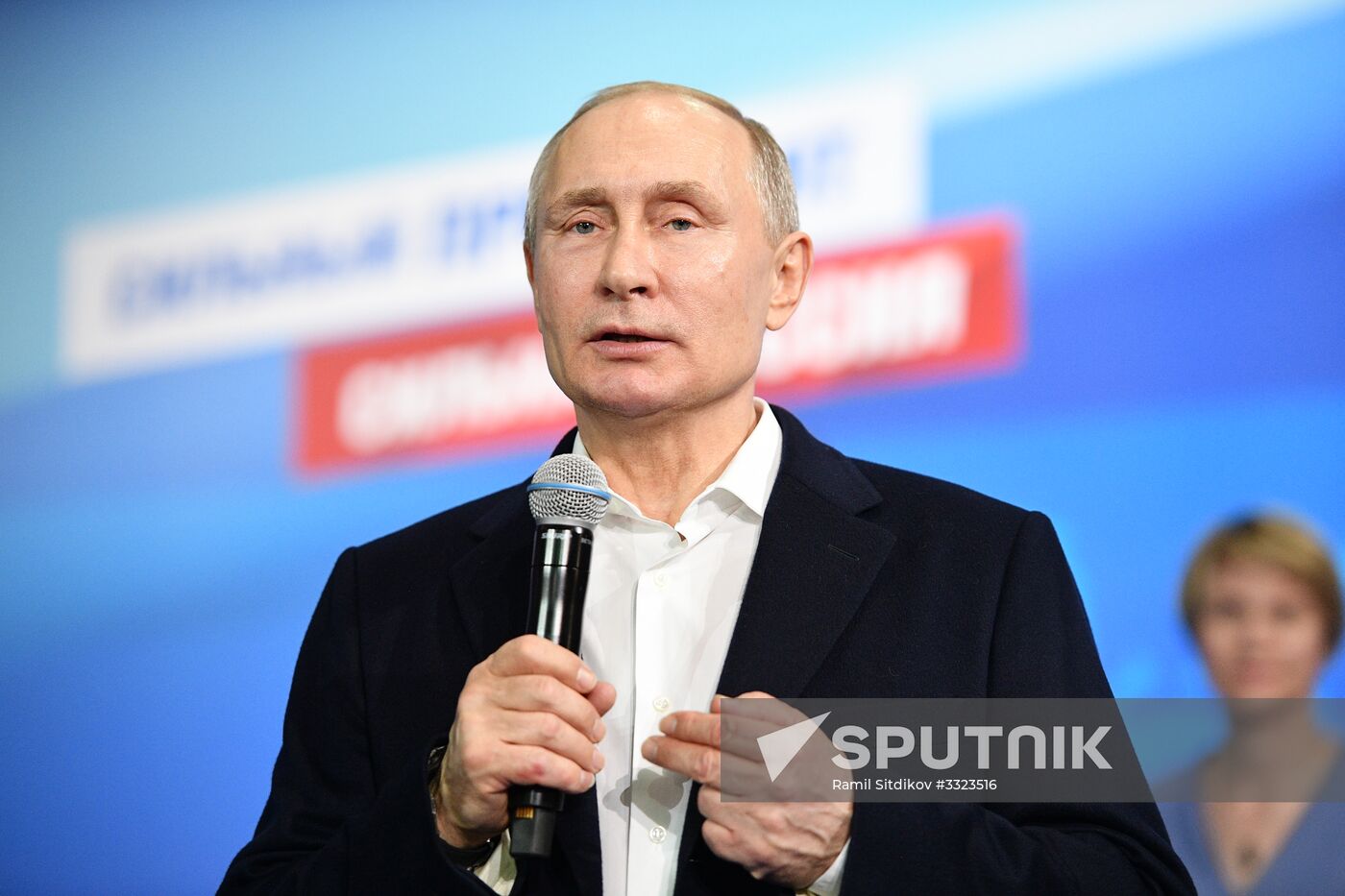 Election campaign office of Russian presidential candidate Vladimir Putin