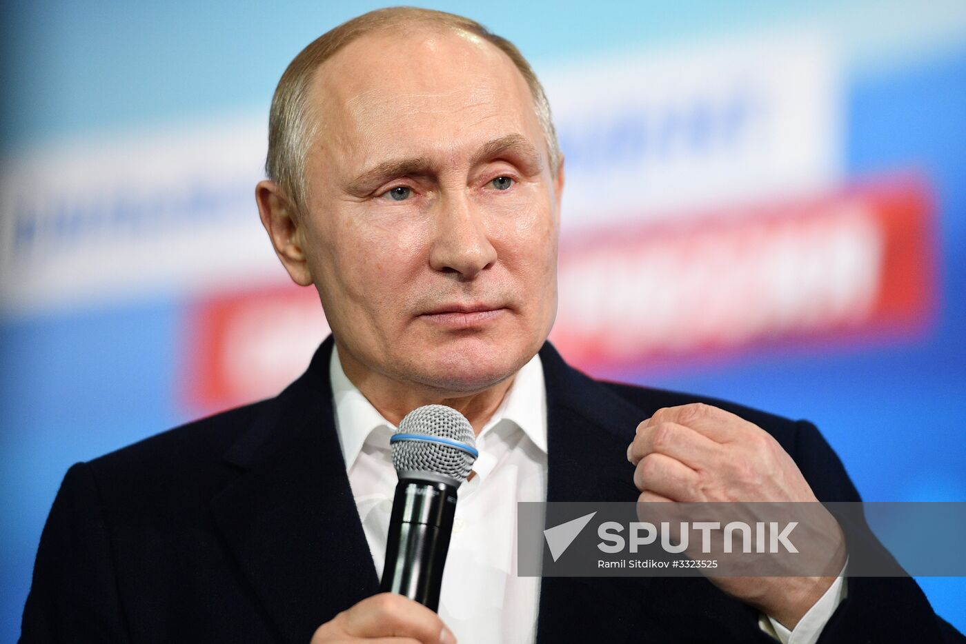 Election campaign office of Russian presidential candidate Vladimir Putin