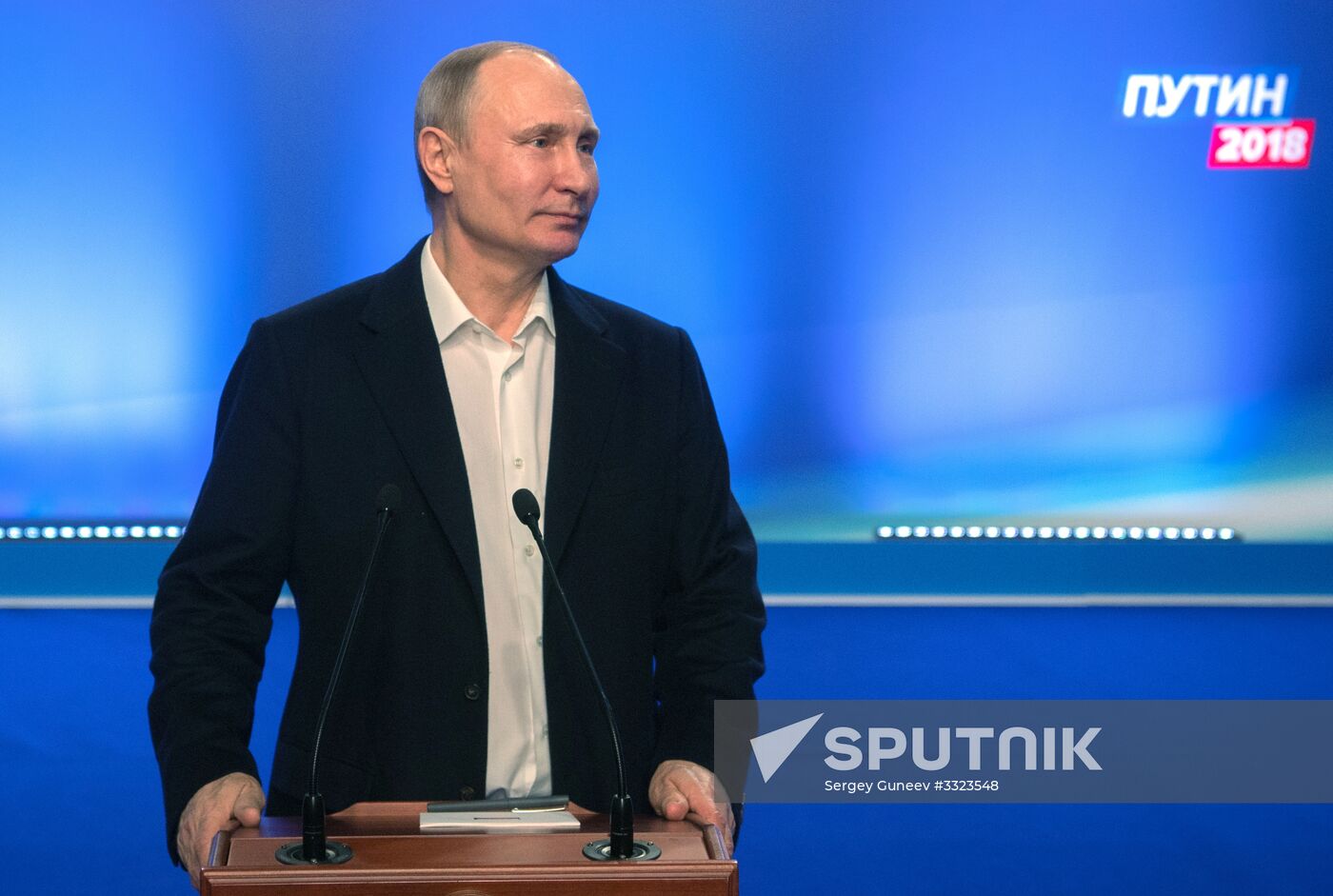 Election campaign office of Russian presidential candidate Vladimir Putin