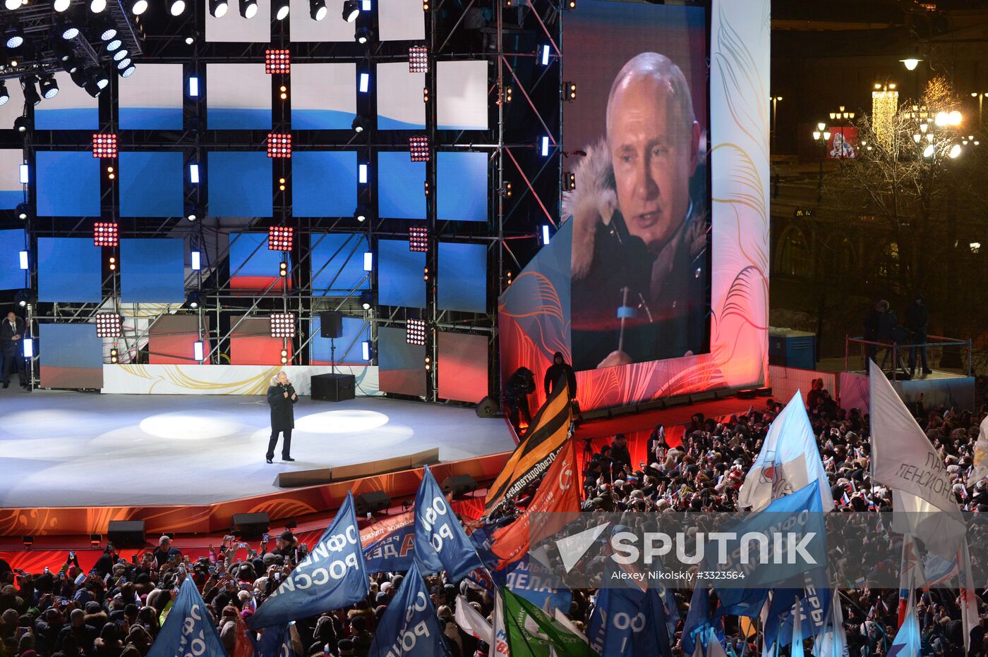 President Putin at concert and meeting in Moscow celebrating Crimea’s reunification with Russia