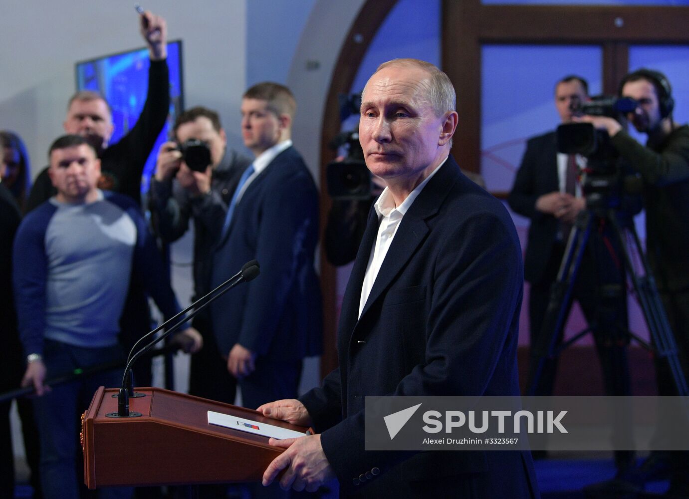 Election campaign office of Russian presidential candidate Vladimir Putin