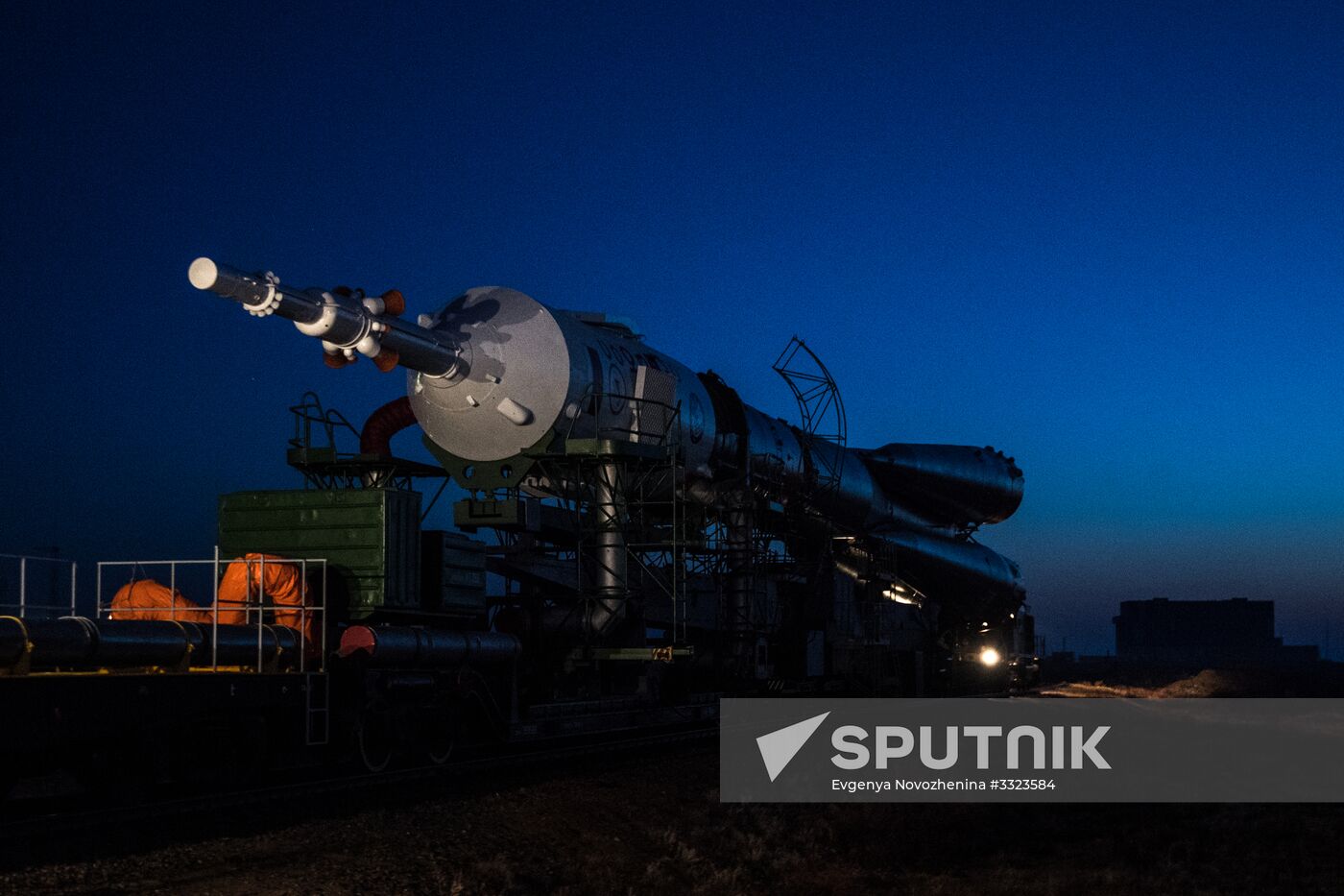 Soyuz-FG carrier rocket with Soyuz MS-08 crewed spacecraft moved to launch pad