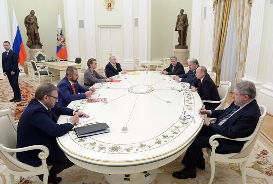 President Vladimir Putin meets with presidential nominees