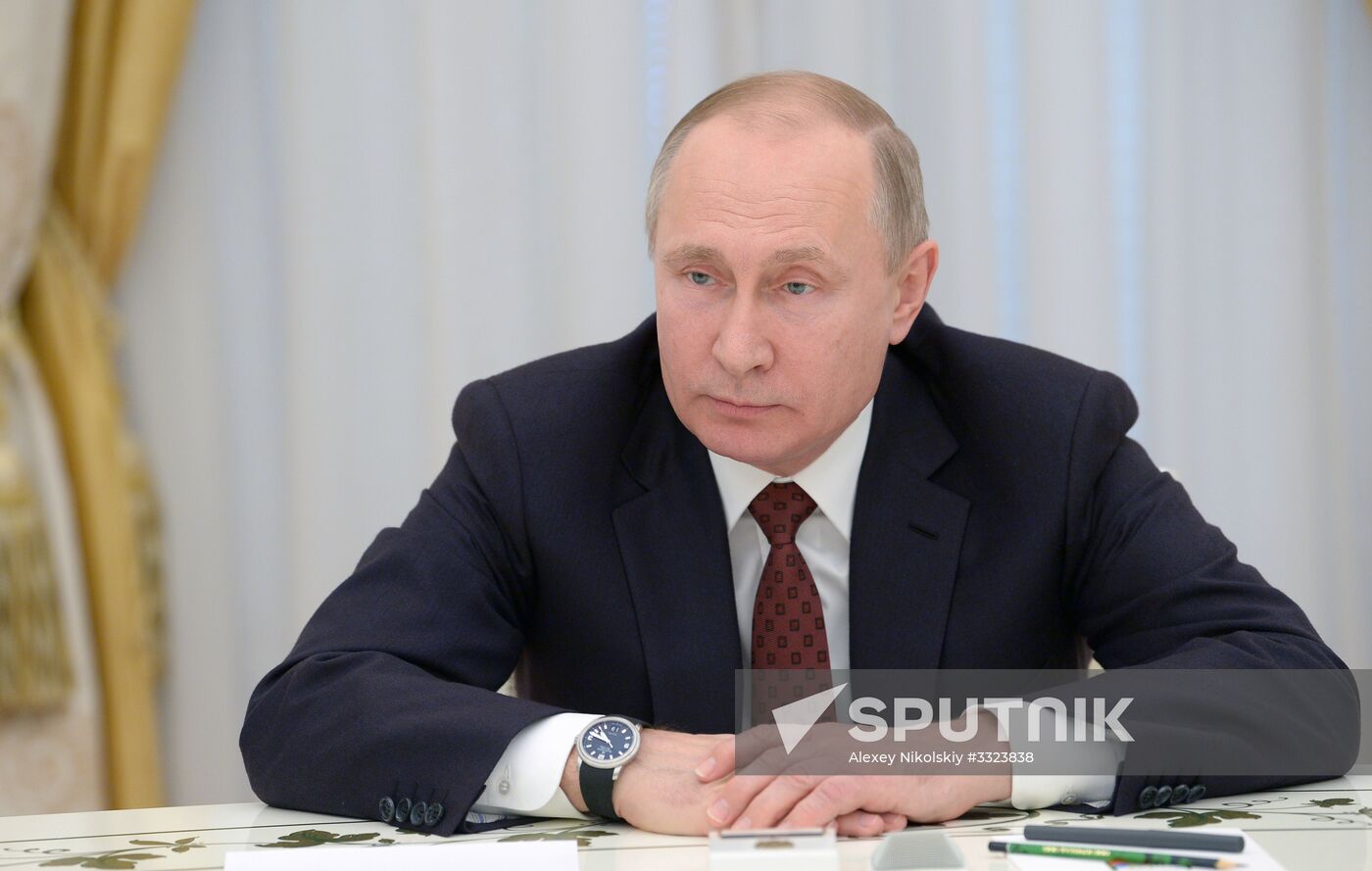 President Vladimir Putin meets with presidential nominees