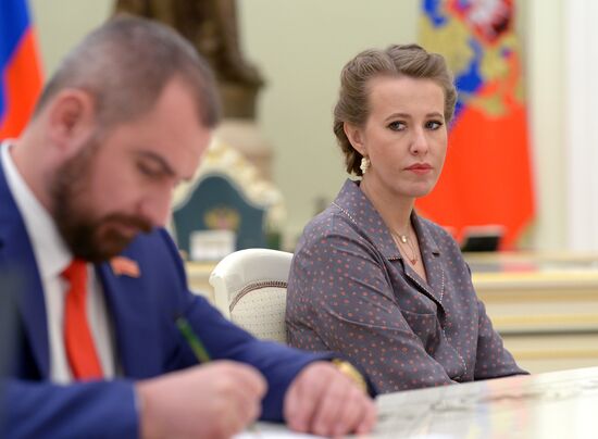 President Vladimir Putin meets with presidential nominees
