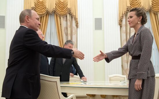 President Vladimir Putin meets with presidential nominees