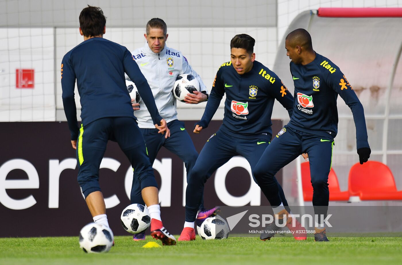 Football. Brazilian team's training session