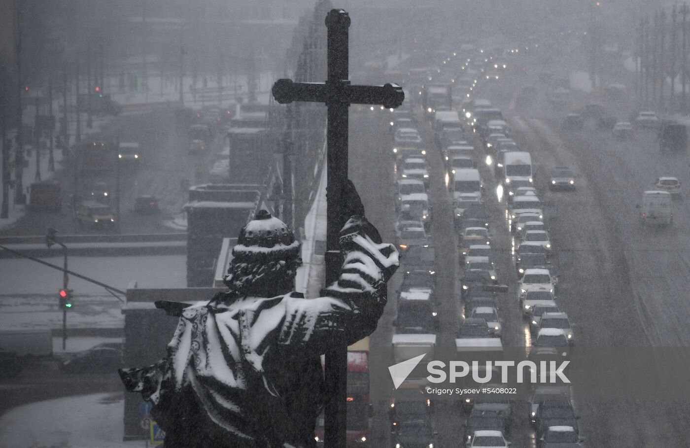 Snowfall in Moscow
