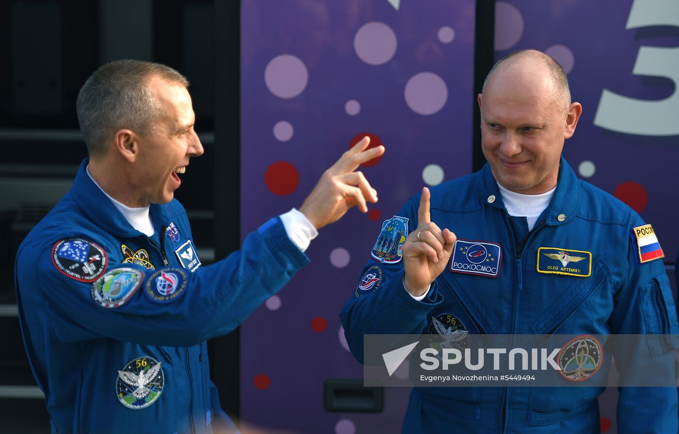 Launch of Soyuz-FG carrier rocket with Soyuz MS-08 spacecraft from Baikonur Space Center