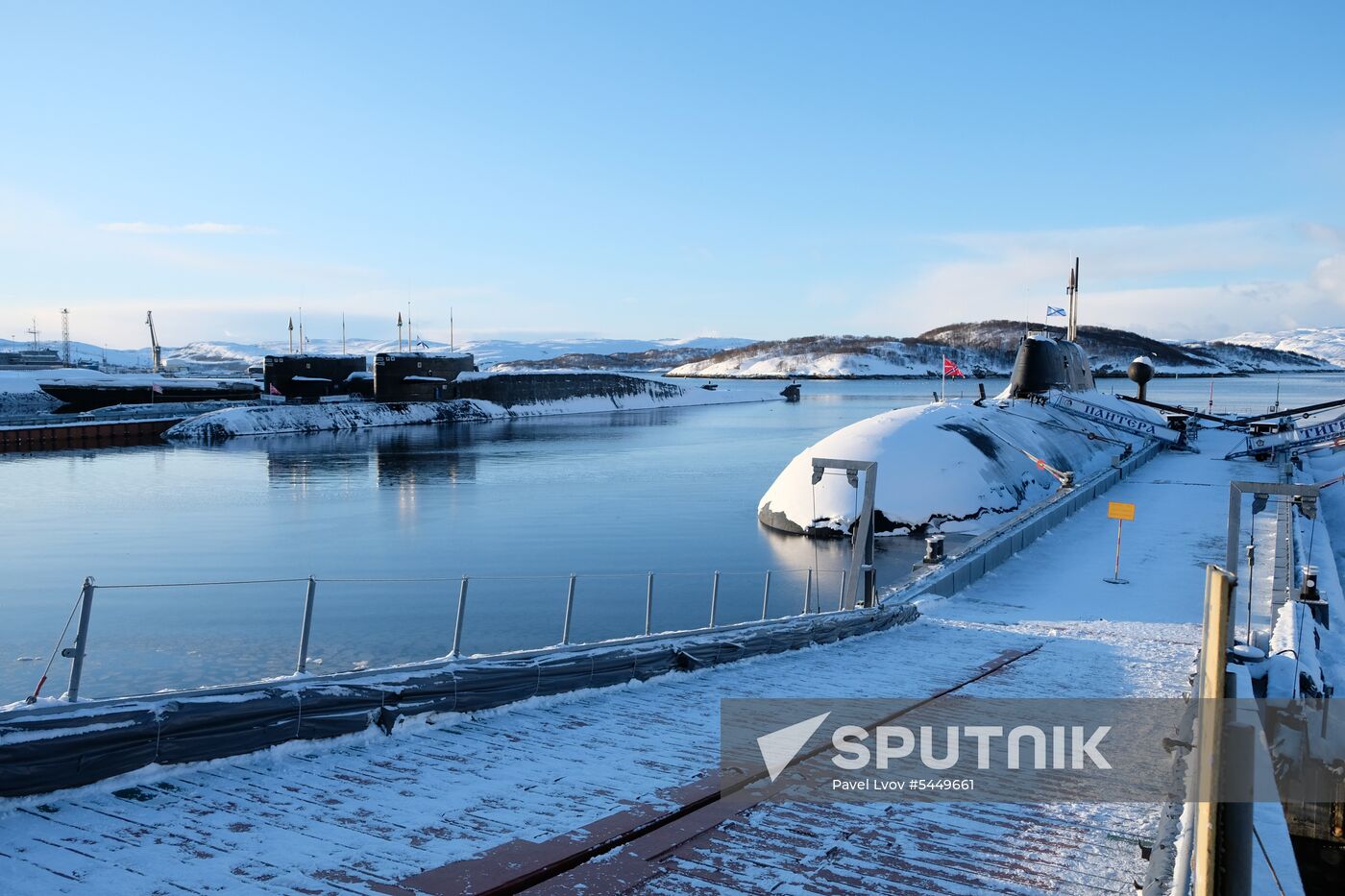 Northern Fleet submarines at Gadzhiyevo naval base in the Murmansk Region