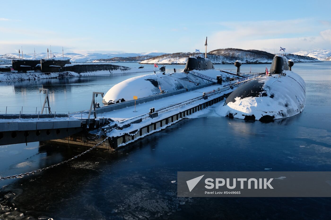 Northern Fleet submarines at Gadzhiyevo naval base in the Murmansk Region