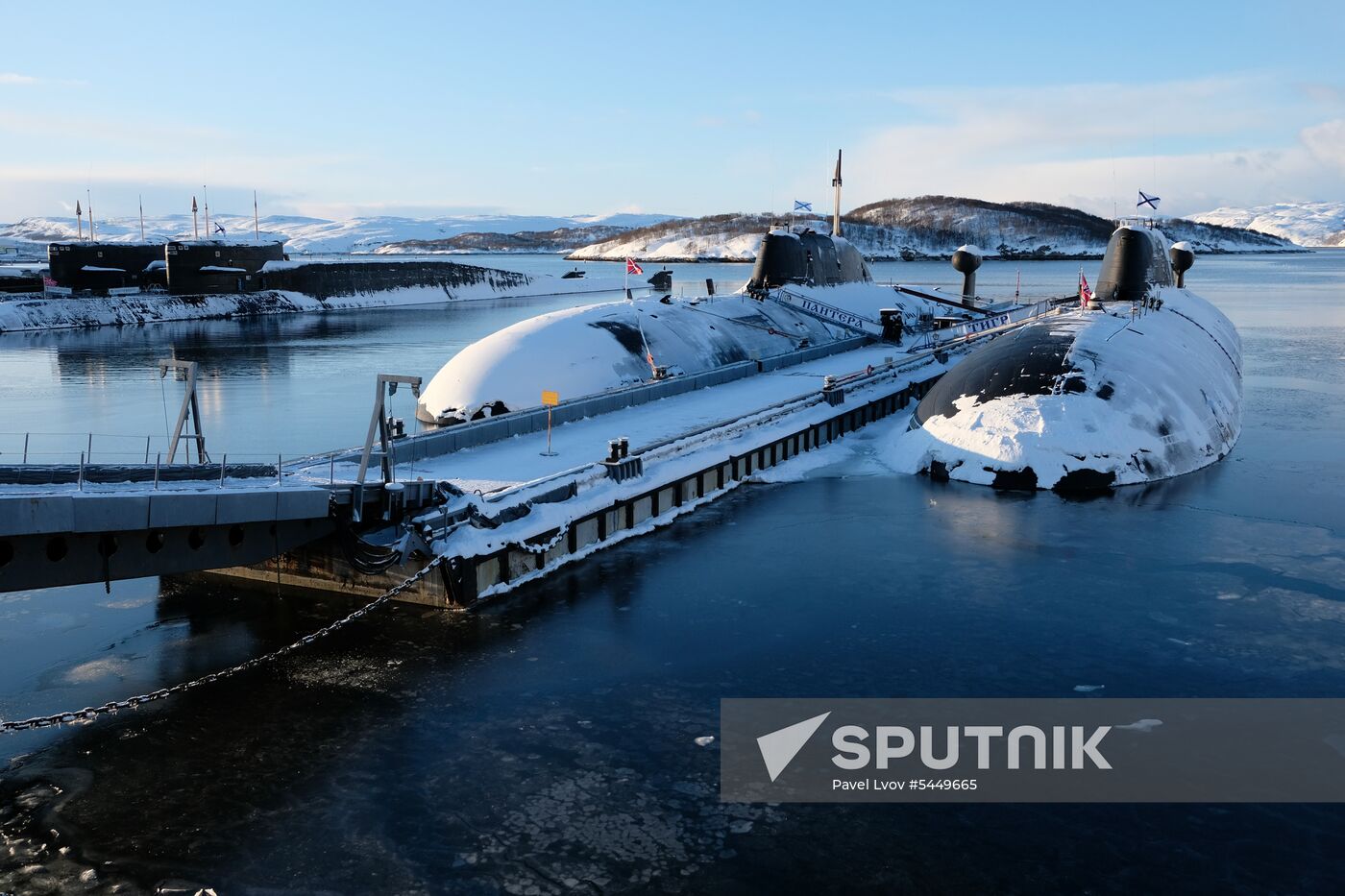 Northern Fleet submarines at Gadzhiyevo naval base in the Murmansk Region
