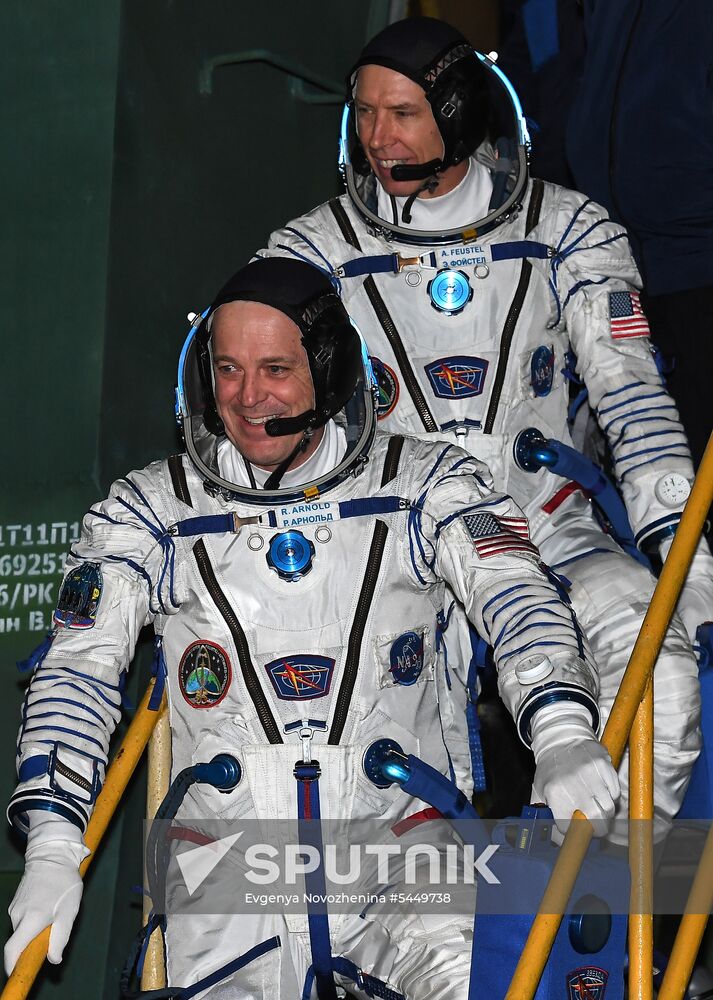 Launch of Soyuz-FG carrier rocket with Soyuz MS-08 spacecraft from Baikonur Space Center