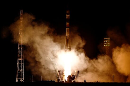 Launch of Soyuz-FG carrier rocket with Soyuz MS-08 spacecraft from Baikonur Space Center