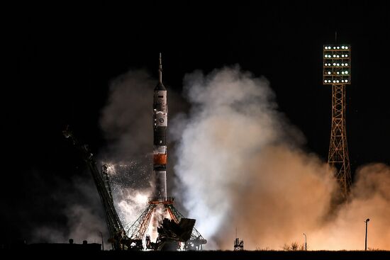 Launch of Soyuz-FG carrier rocket with Soyuz MS-08 spacecraft from Baikonur Space Center