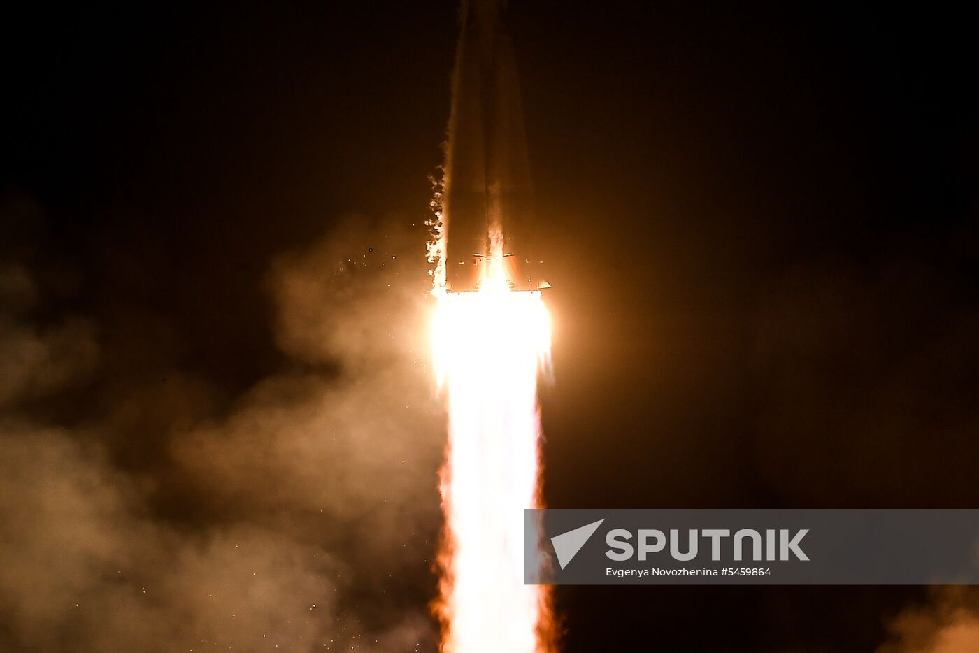 Launch of Soyuz-FG carrier rocket with Soyuz MS-08 spacecraft from Baikonur Space Center