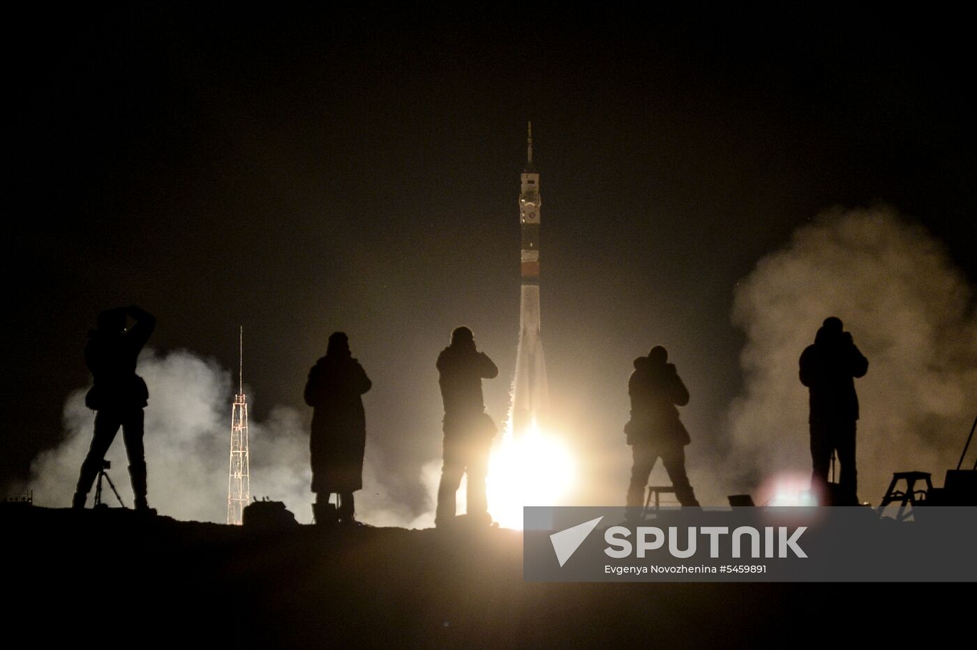 Launch of Soyuz-FG carrier rocket with Soyuz MS-08 spacecraft from Baikonur Space Center