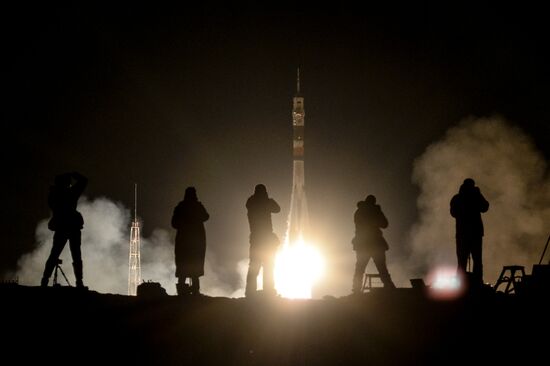 Launch of Soyuz-FG carrier rocket with Soyuz MS-08 spacecraft from Baikonur Space Center