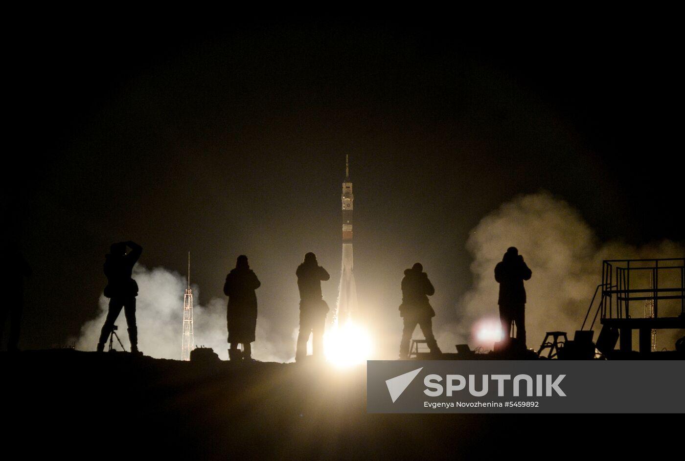 Launch of Soyuz-FG carrier rocket with Soyuz MS-08 spacecraft from Baikonur Space Center