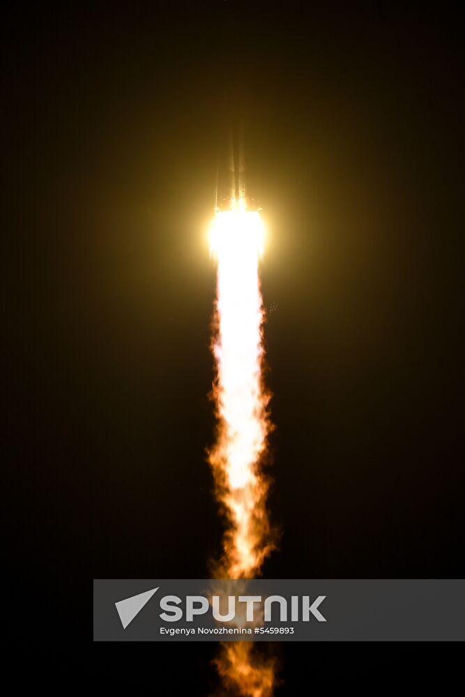 Launch of Soyuz-FG carrier rocket with Soyuz MS-08 spacecraft from Baikonur Space Center