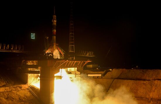 Launch of Soyuz-FG carrier rocket with Soyuz MS-08 spacecraft from Baikonur Space Center