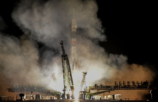 Launch of Soyuz-FG carrier rocket with Soyuz MS-08 spacecraft from Baikonur Space Center