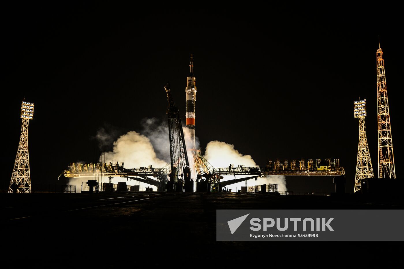 Launch of Soyuz-FG carrier rocket with Soyuz MS-08 spacecraft from Baikonur Space Center