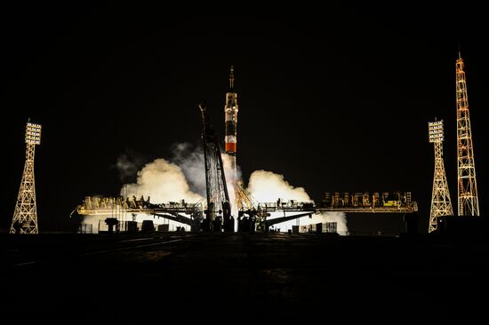 Launch of Soyuz-FG carrier rocket with Soyuz MS-08 spacecraft from Baikonur Space Center