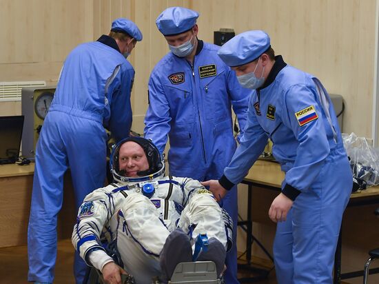 Launch of Soyuz-FG carrier rocket with Soyuz MS-08 spacecraft from Baikonur Space Center
