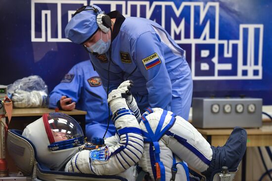 Launch of Soyuz-FG carrier rocket with Soyuz MS-08 spacecraft from Baikonur Space Center