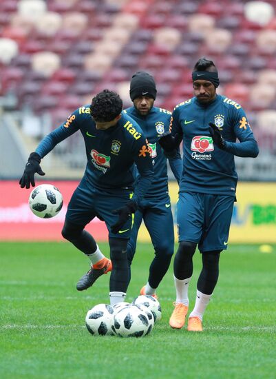 Football. Brazilian national team's training session
